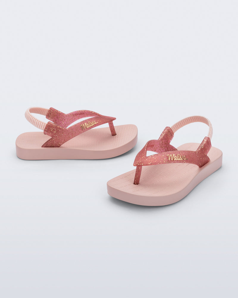Mini Melissa Sun Long Beach Pink/Glitter Pink