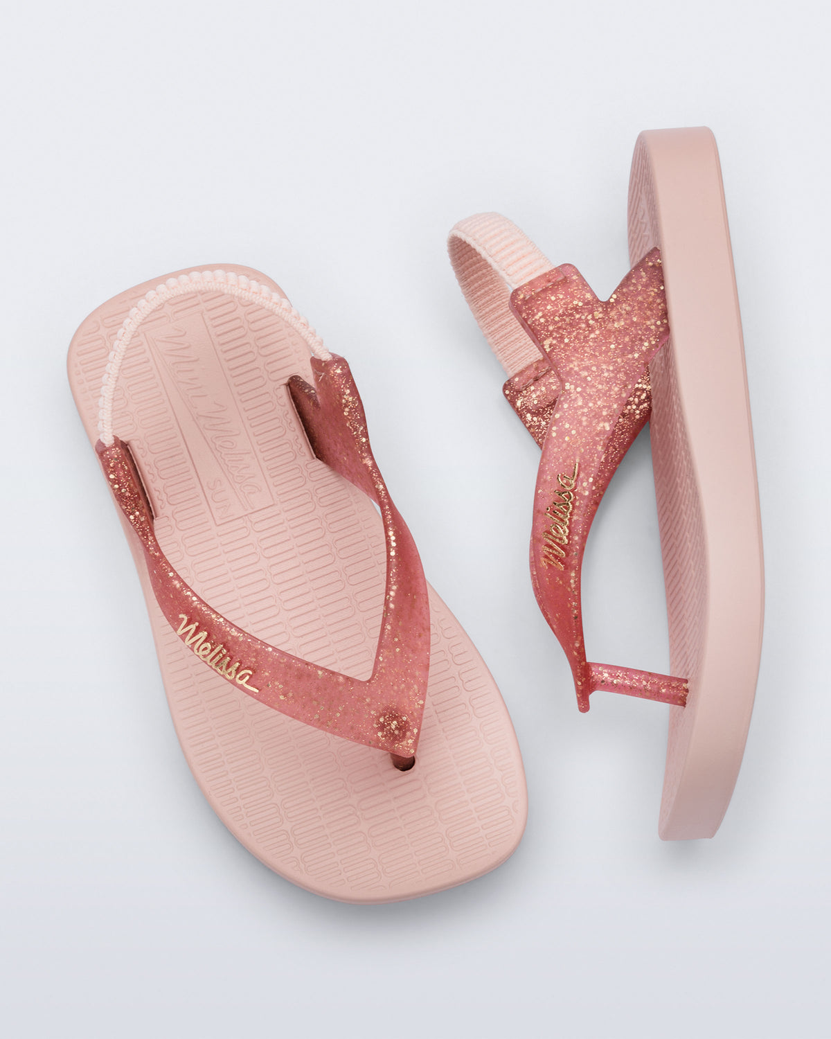 Mini Melissa Sun Long Beach Pink/Glitter Pink