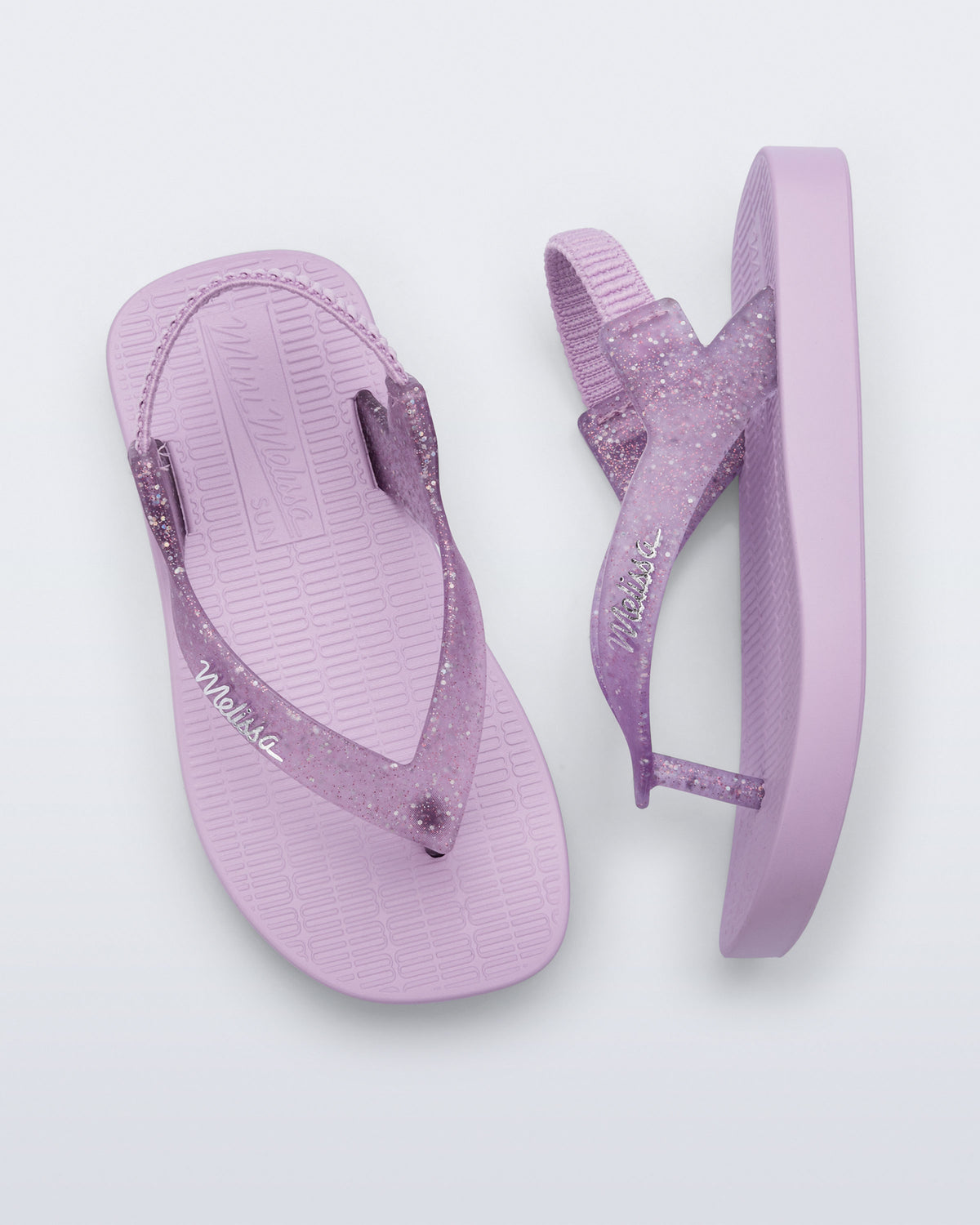 Mini Melissa Sun Long Beach Lilac/Glitter Lilac