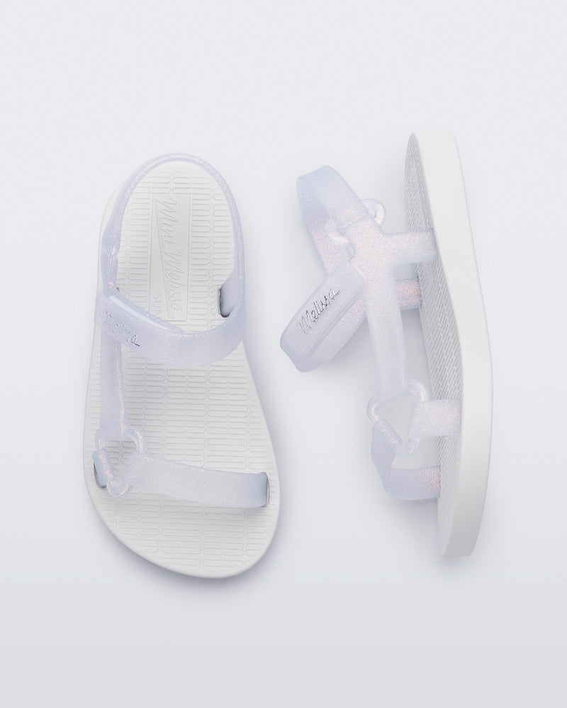 Mini Melissa Sun Downtown White/Glitter Clear