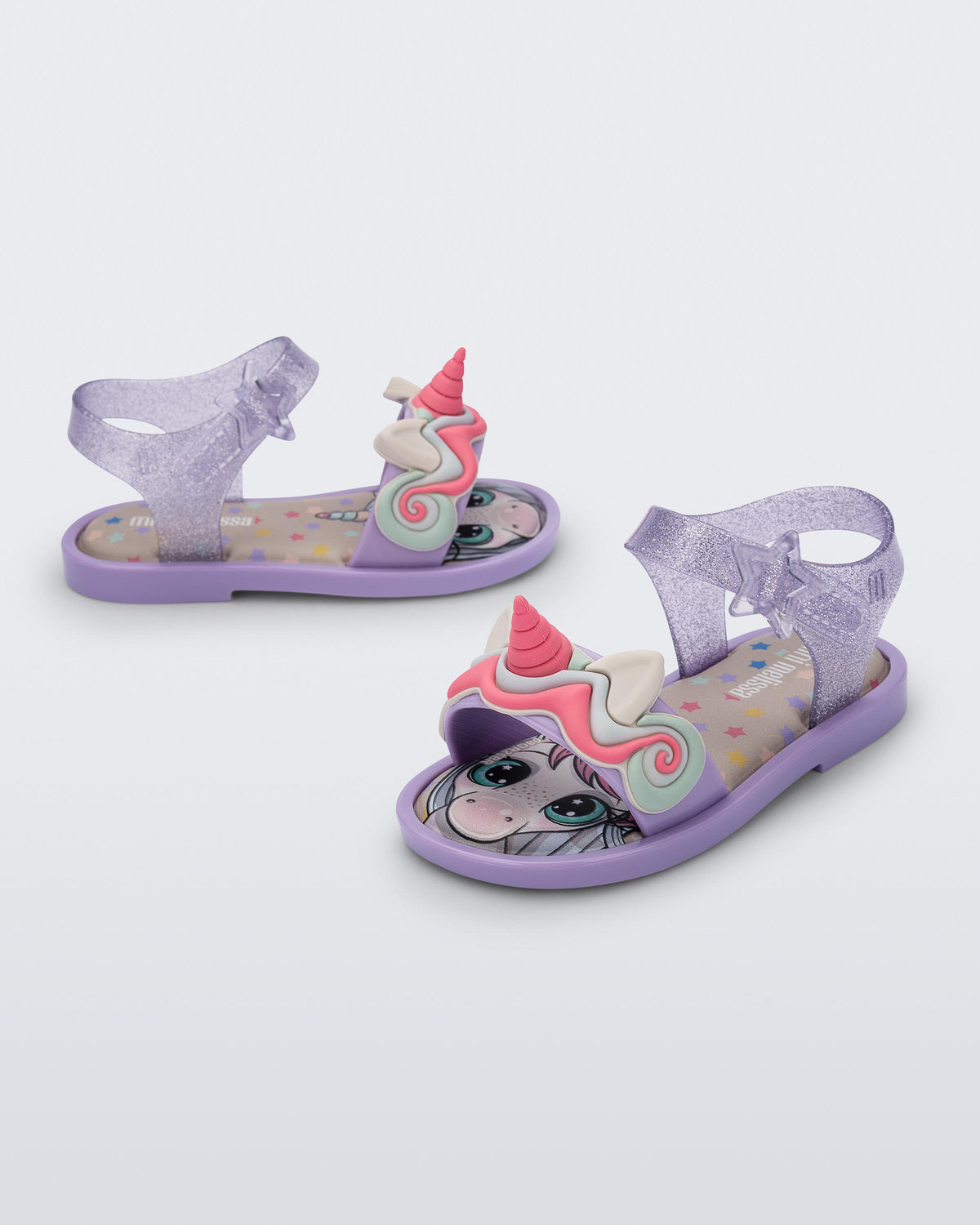 Mini Melissa Mar Sandal Lilac/Glitter Lilac