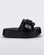 Melissa Free Fuzzy Slide Platform Black
