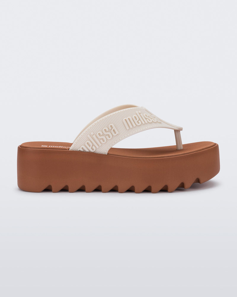 Melissa M Lover Thong Platform Brown/Beige
