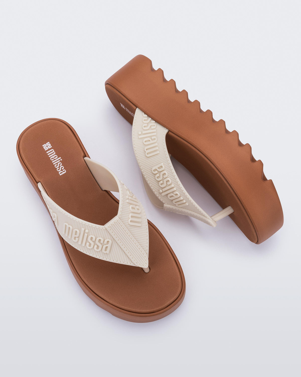 Melissa M Lover Thong Platform Brown/Beige