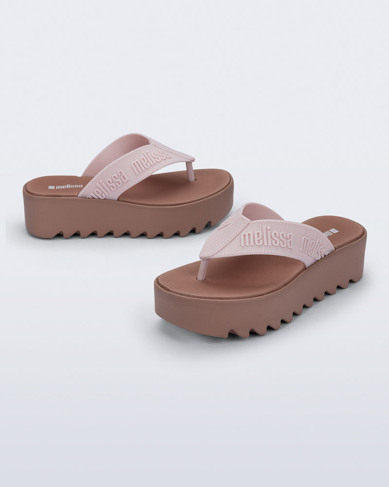 Melissa M Lover Thong Platform Brown/Pink
