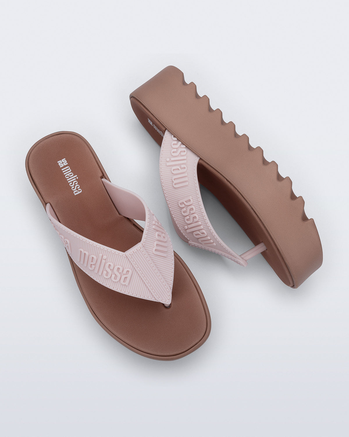 Melissa M Lover Thong Platform Brown/Pink