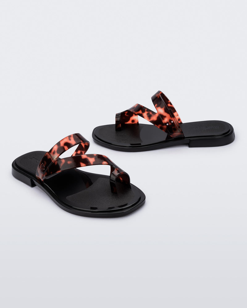 Melissa Cassie Slide Black/Clear Tortoise