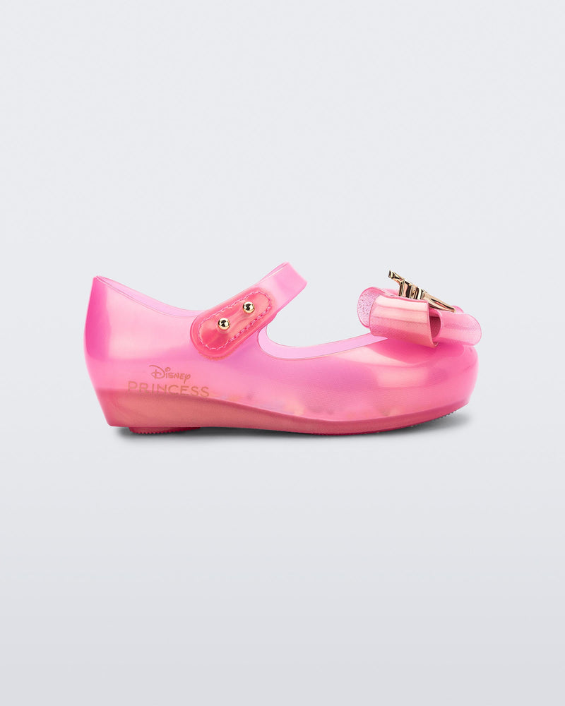 Side view of a pearly pink baby Ultragirl Princess Flat