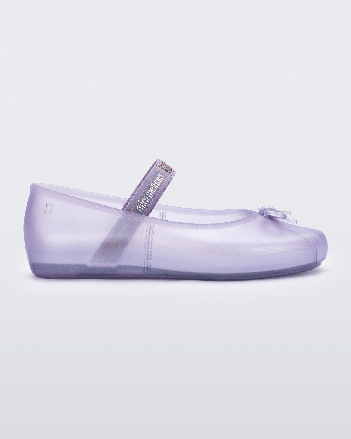 Side view of a kids lilac Sophie flat