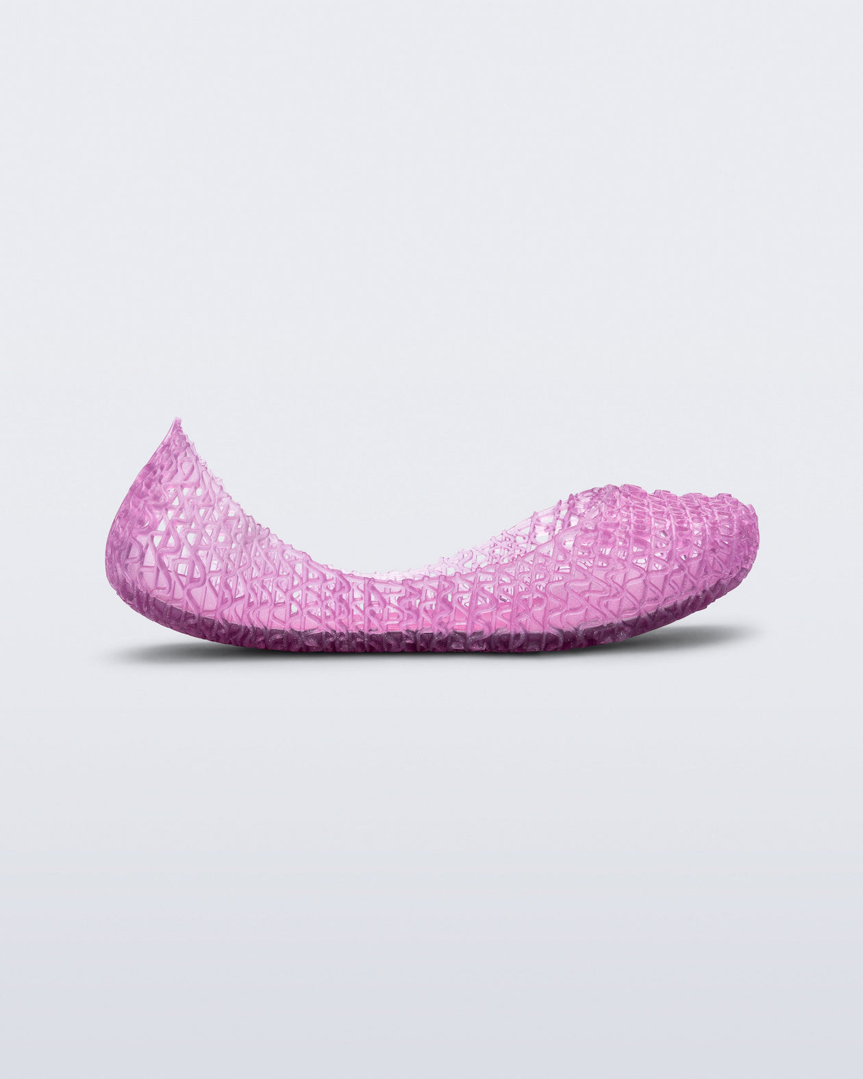 Side view of pearly pink Campana kids ballerina