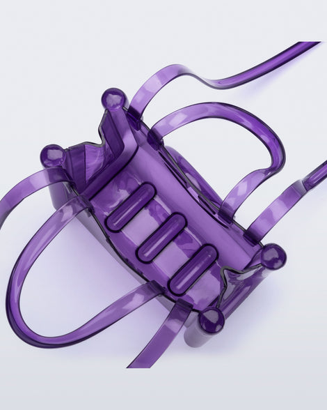 Top view of the purple Small Jelly Shopper x Telfar bag