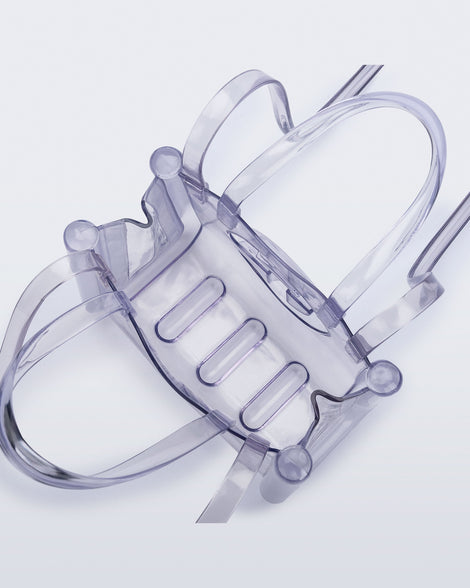 Top view of the clear Small Jelly Shopper x Telfar bag