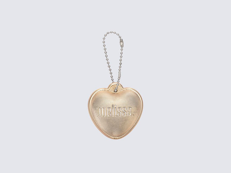 Small gold heart keychain with Melissa logo