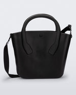 Front view of a black Free Big Bag with handles and a strap