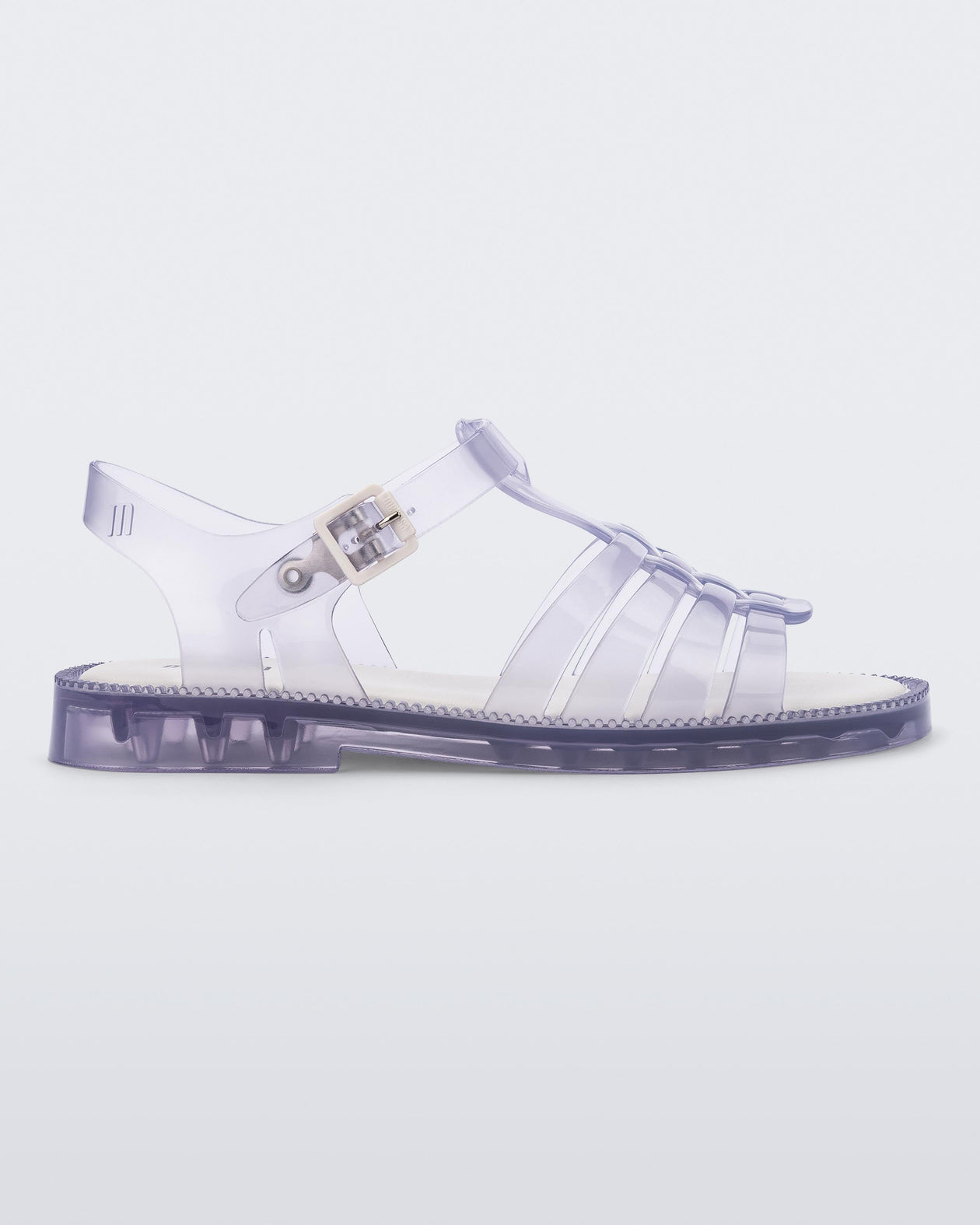 Side view of a clear Possession Fresh fisherman style sandal with open toe