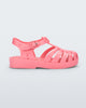 Side view of a light pink Possession baby fisherman sandal.