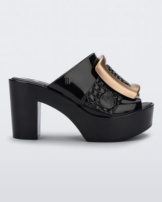 Product element, title Buckle Up Mule in Black/Gold
 price €52,00