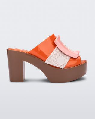 Product element, title Buckle Up Mule in Orange/Beige/Pink
 price €52,00