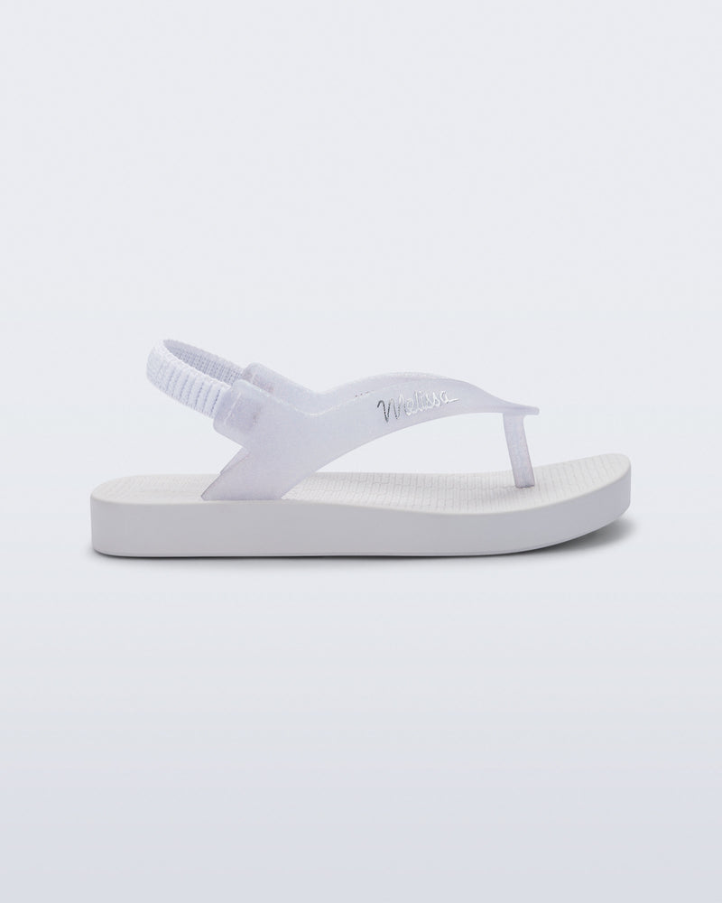 Mini Melissa Sun Long Beach White/Glitter Clear