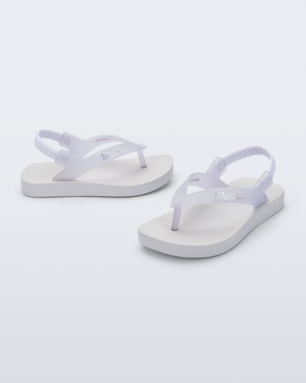 Mini Melissa Sun Long Beach White/Glitter Clear