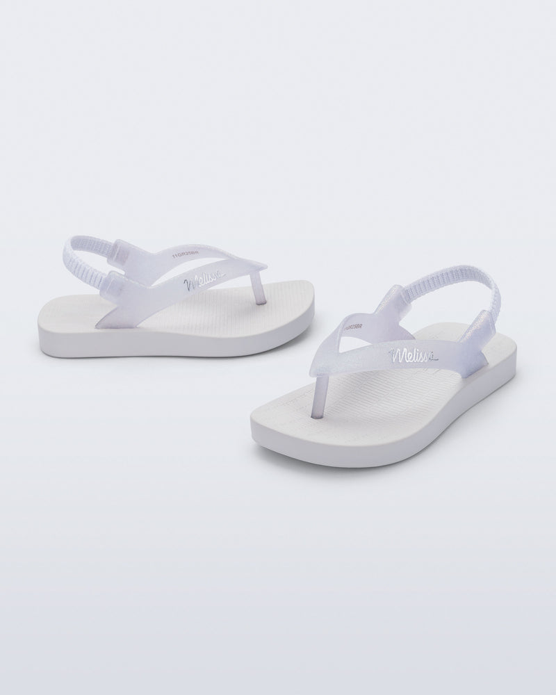 Mini Melissa Sun Long Beach White/Glitter Clear