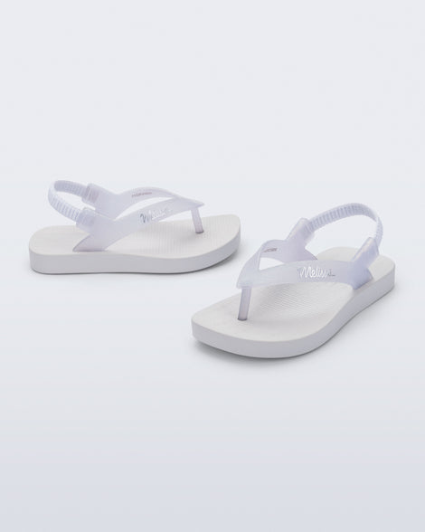 Mini Melissa Sun Long Beach White/Glitter Clear