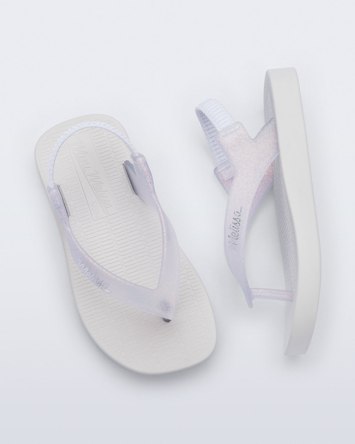 Mini Melissa Sun Long Beach White/Glitter Clear