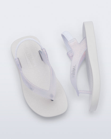 Mini Melissa Sun Long Beach White/Glitter Clear