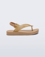Mini Melissa Sun Long Beach Beige/Golden Glitter
