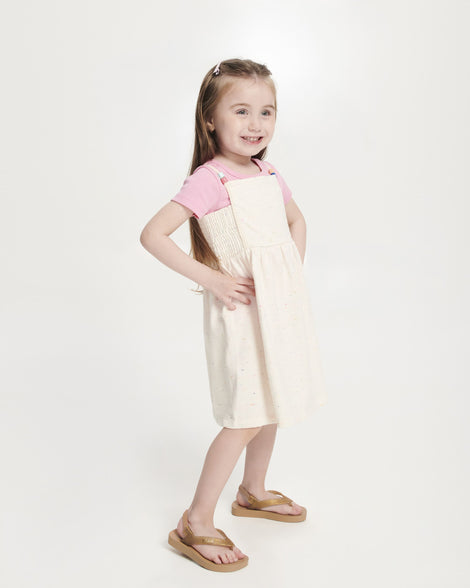 Mini Melissa Sun Long Beach Beige/Golden Glitter