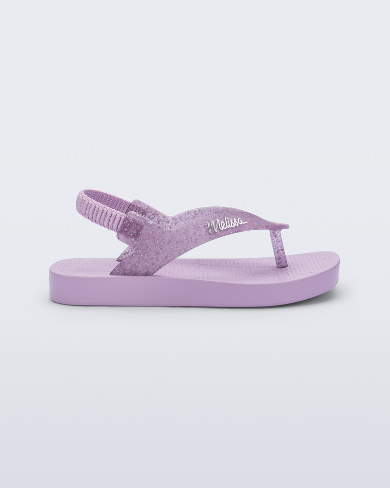 Mini Melissa Sun Long Beach Lilac/Glitter Lilac