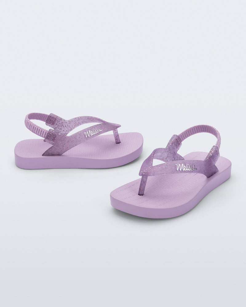 Mini Melissa Sun Long Beach Lilac/Glitter Lilac