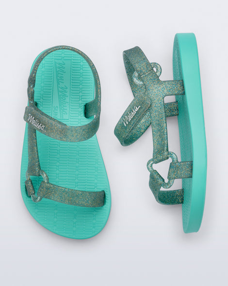 Mini Melissa Sun Downtown Green/Glitter
