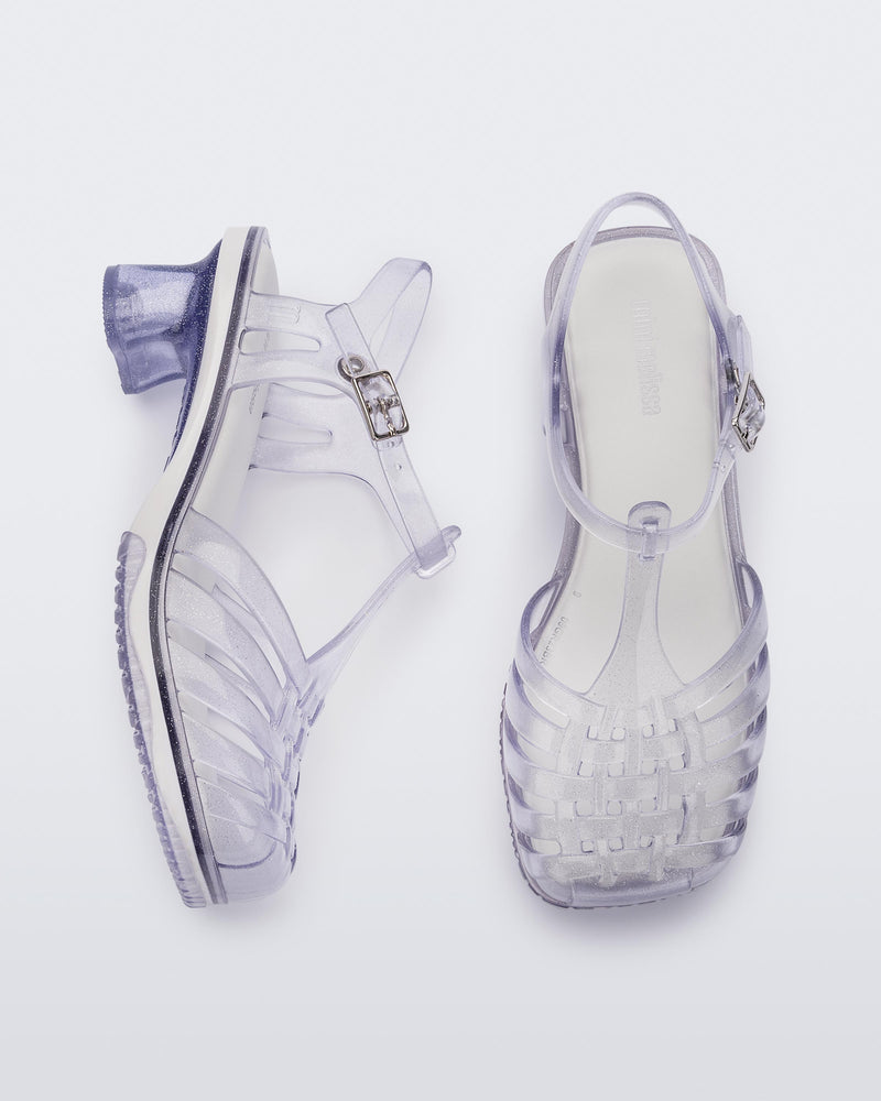 Mini Melissa Vixen Glitter Clear/White