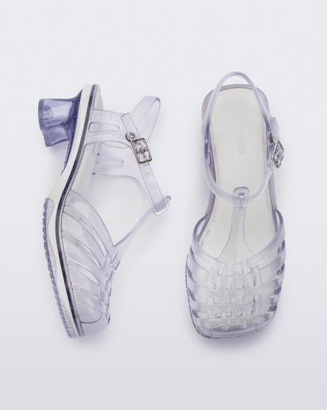 Mini Melissa Vixen Glitter Clear/White