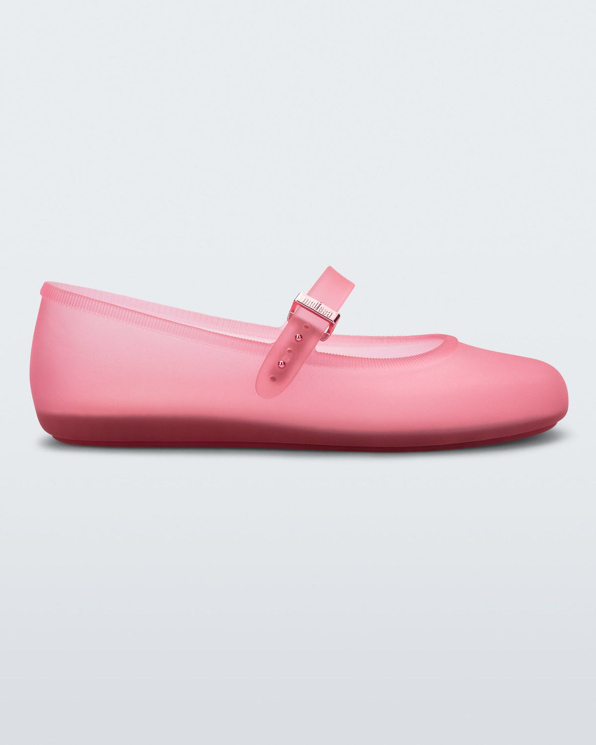 Side view of a clear pink Soft Ballerina
