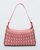 Front view of a pink Hoop bag with short shoulder strap