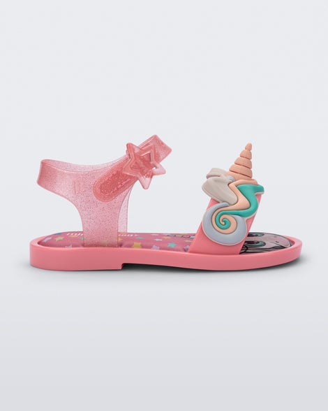 Mini Melissa Mar Sandal Pink/Glitter Pink