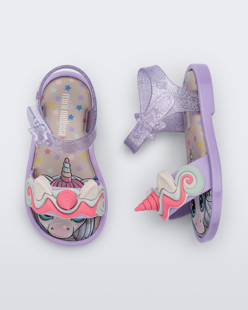 Mini Melissa Mar Sandal Lilac/Glitter Lilac