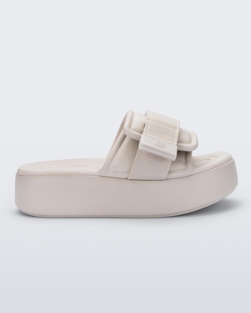Melissa Free Fuzzy Slide Platform Beige