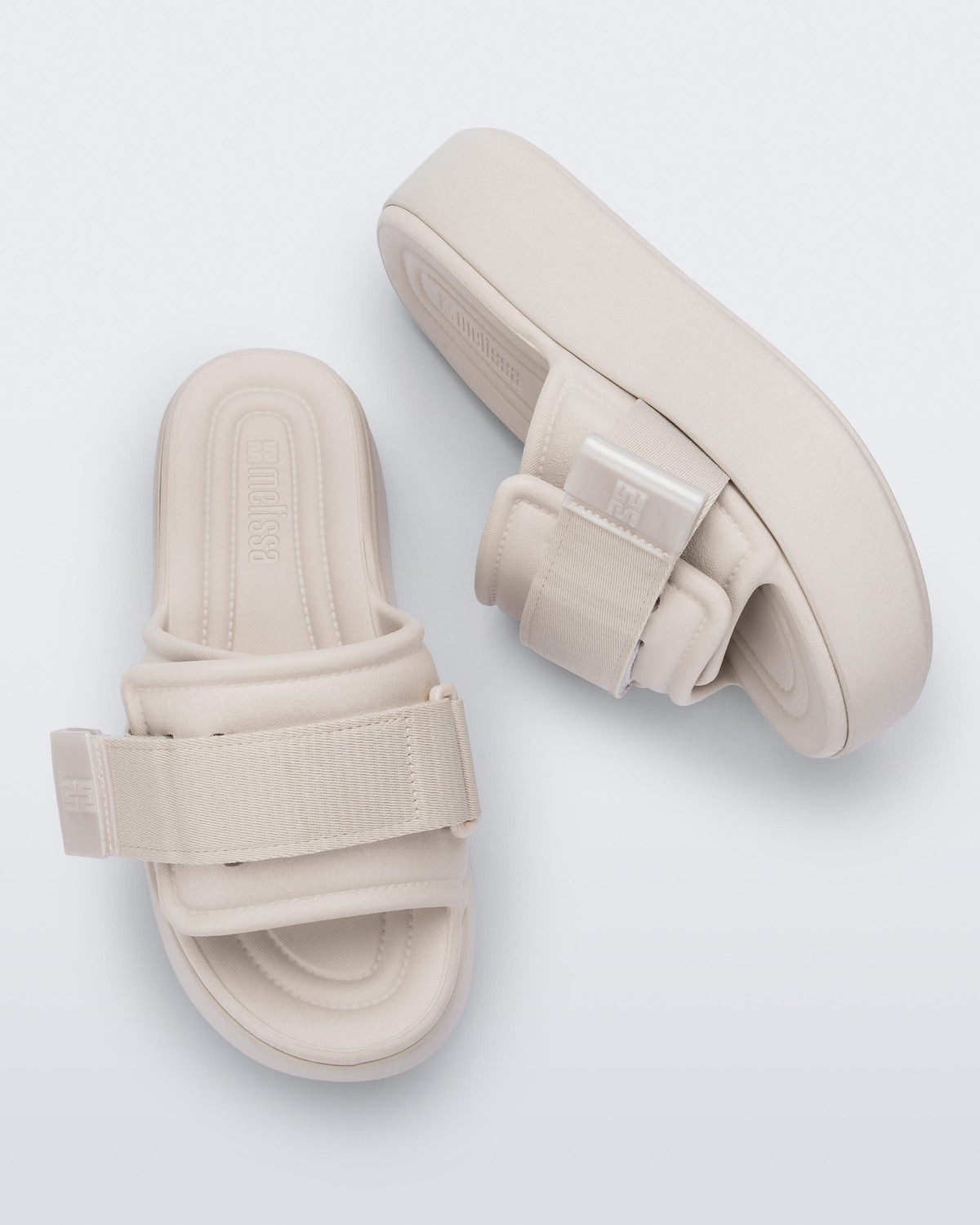 Melissa Free Fuzzy Slide Platform Beige