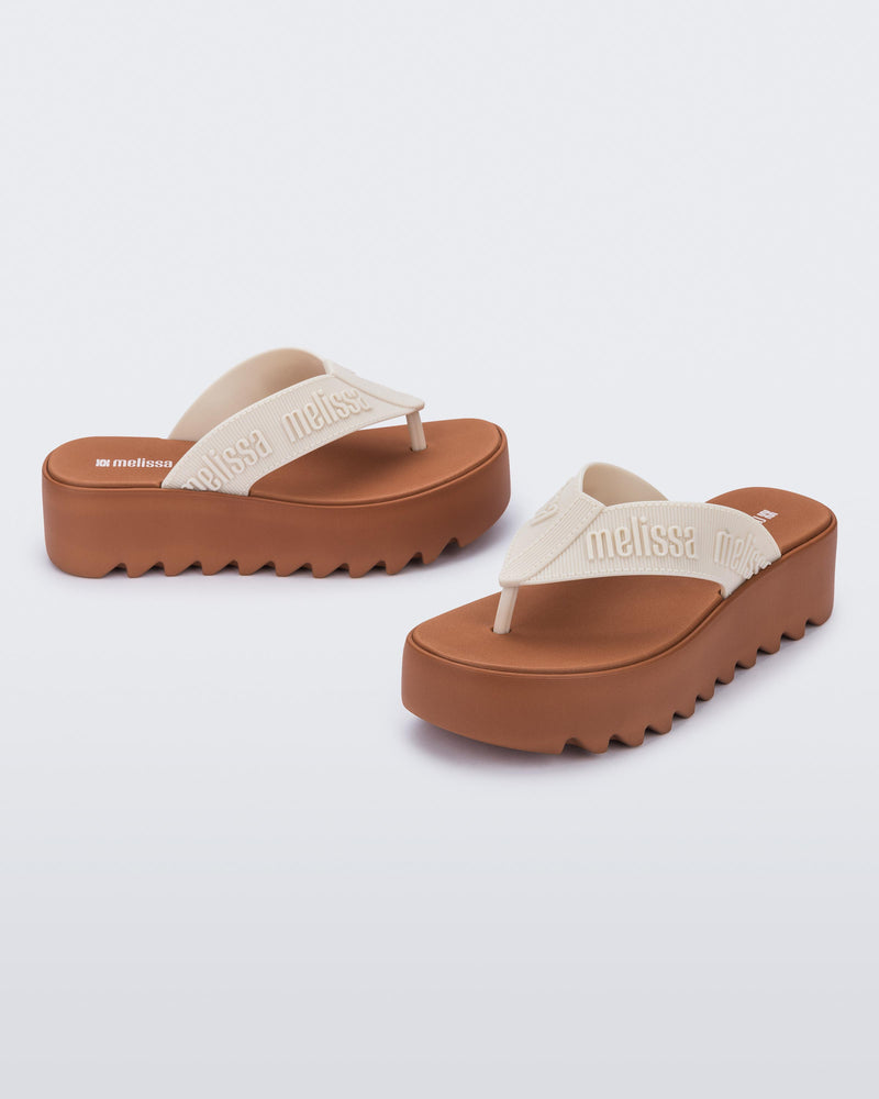 Melissa M Lover Thong Platform Brown/Beige
