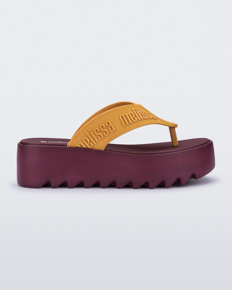 Melissa M Lover Thong Platform Burgundy/Beige