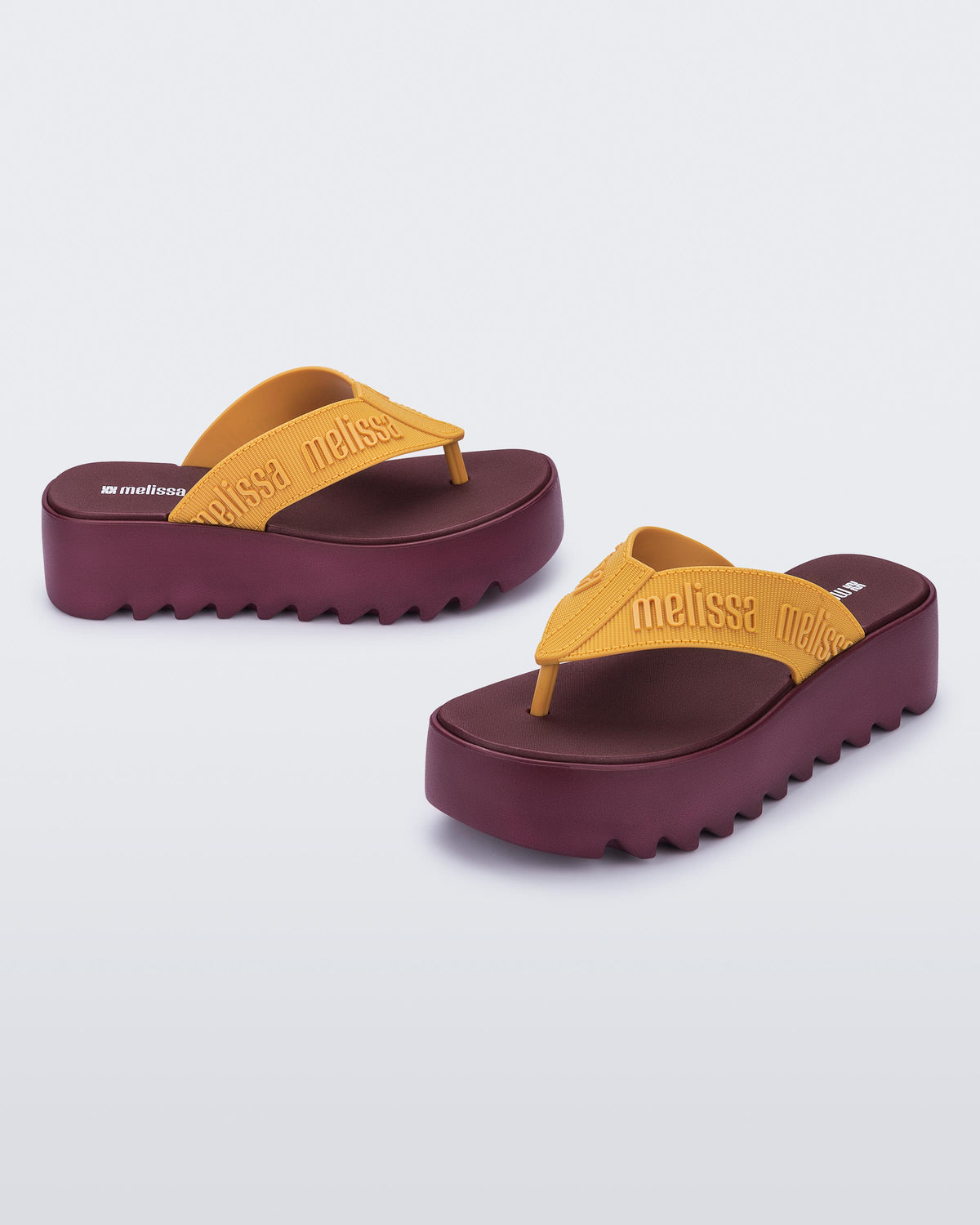 Melissa M Lover Thong Platform Burgundy/Beige