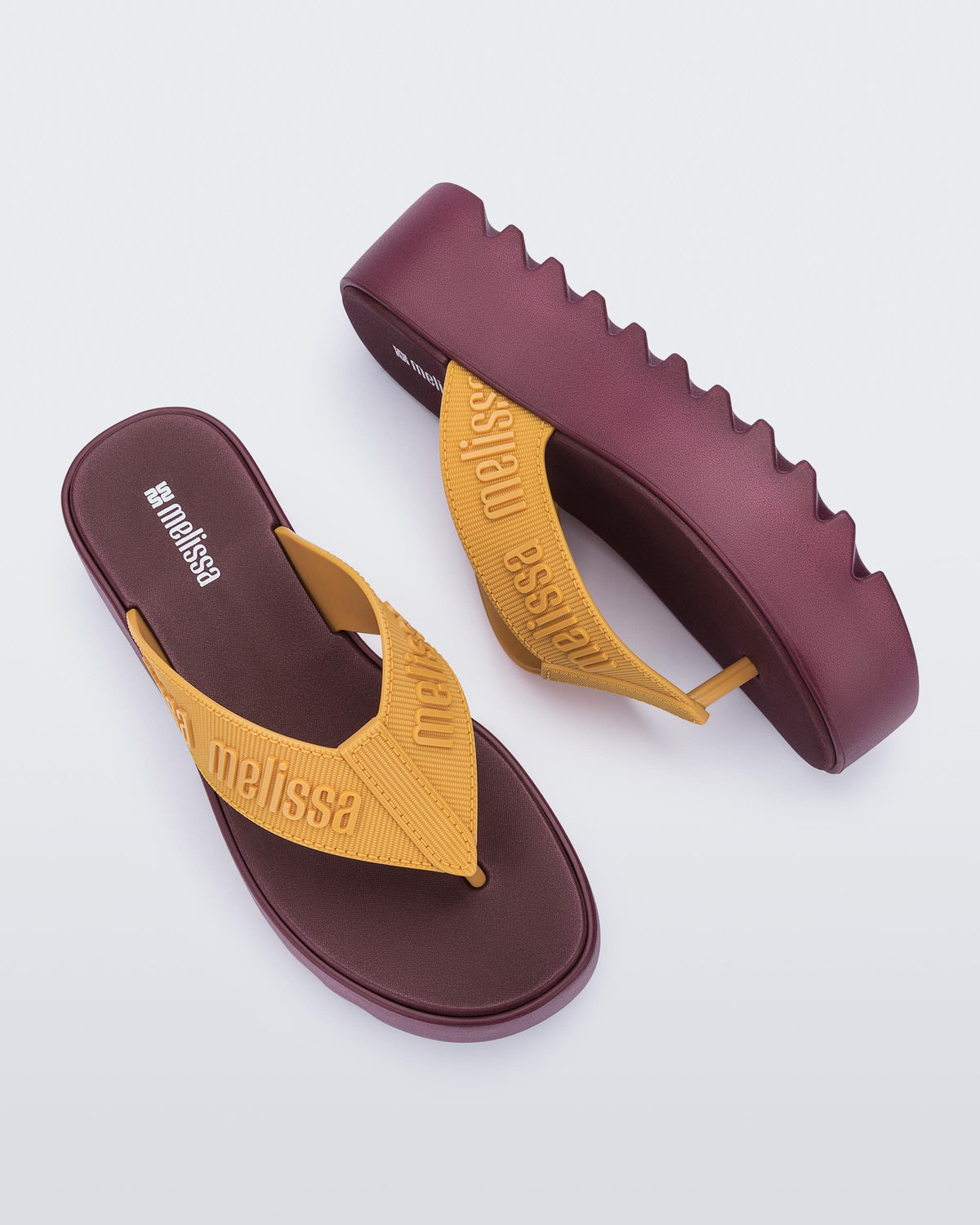 Melissa M Lover Thong Platform Burgundy/Beige