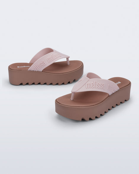 Melissa M Lover Thong Platform Brown/Pink