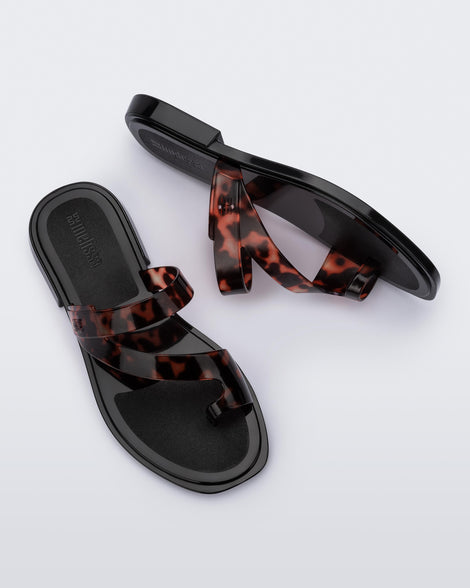 Melissa Cassie Slide Black/Clear Tortoise