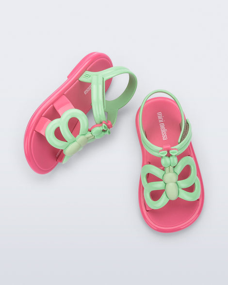 Mini Melissa Hip Butterfly Pink/Green