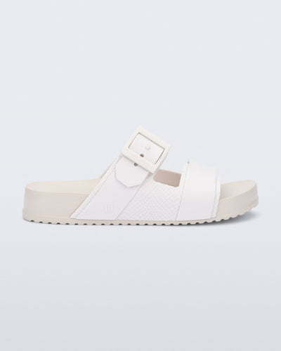Side view of a white Cozy Connection slide