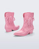 Front and back angled view pf a pair of pink Texas + Maldito boots